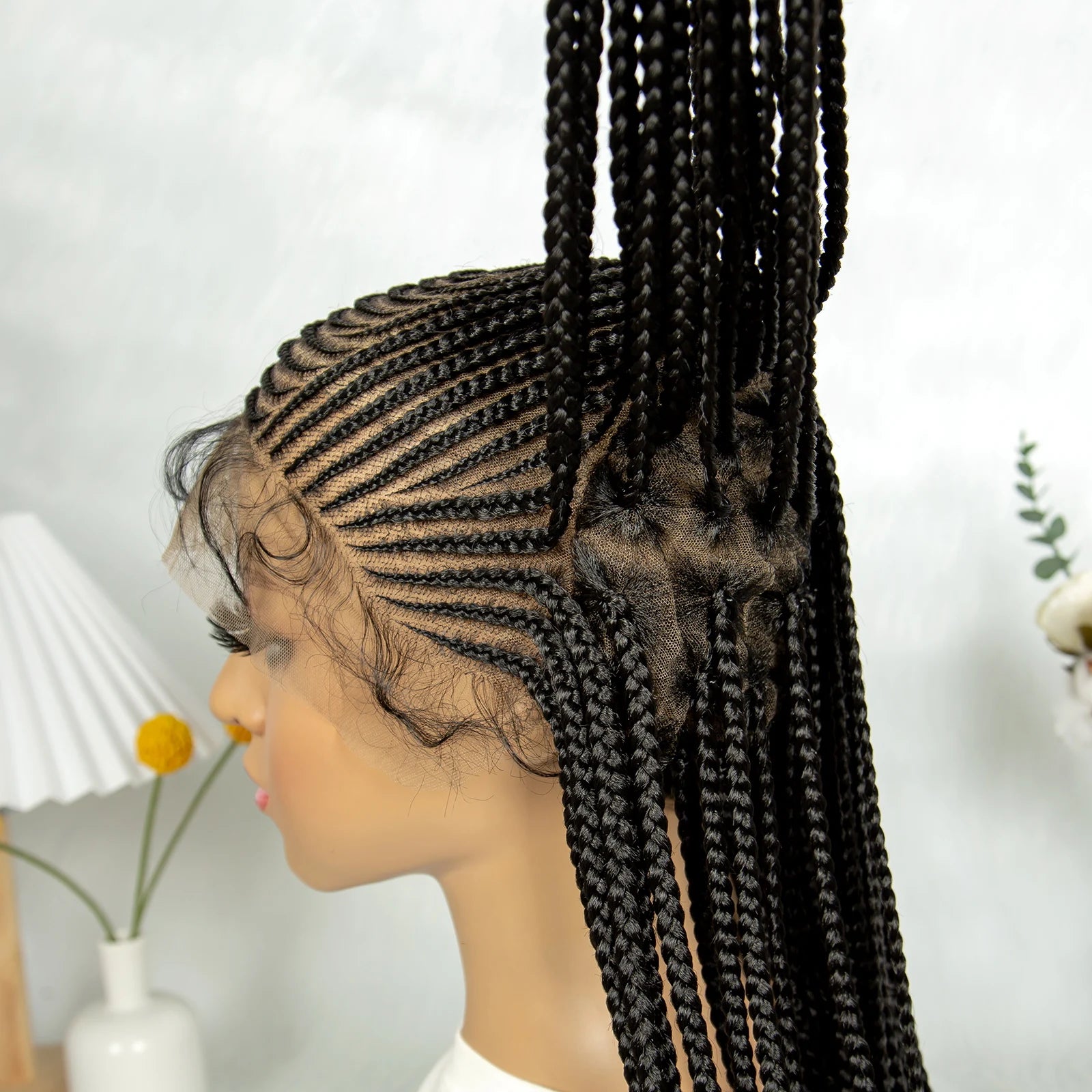 KIMA Fulani Braids Wig | Full Lace Cornrows with Baby Hair Luxegan