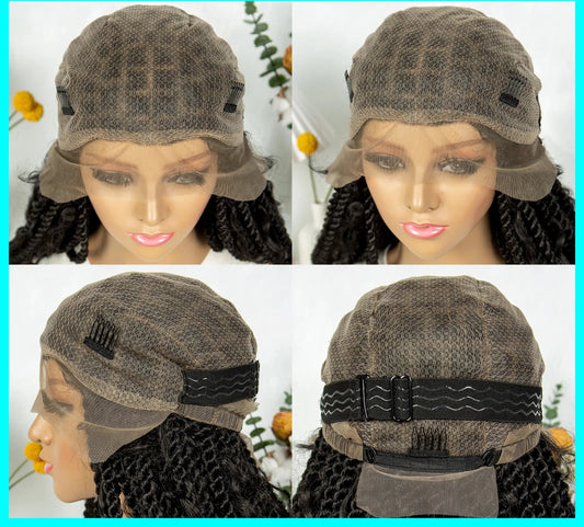 KIMA Twisted Boho Braided Wig | Full Lace Knotless Box Braids with Curly Accents Luxegan