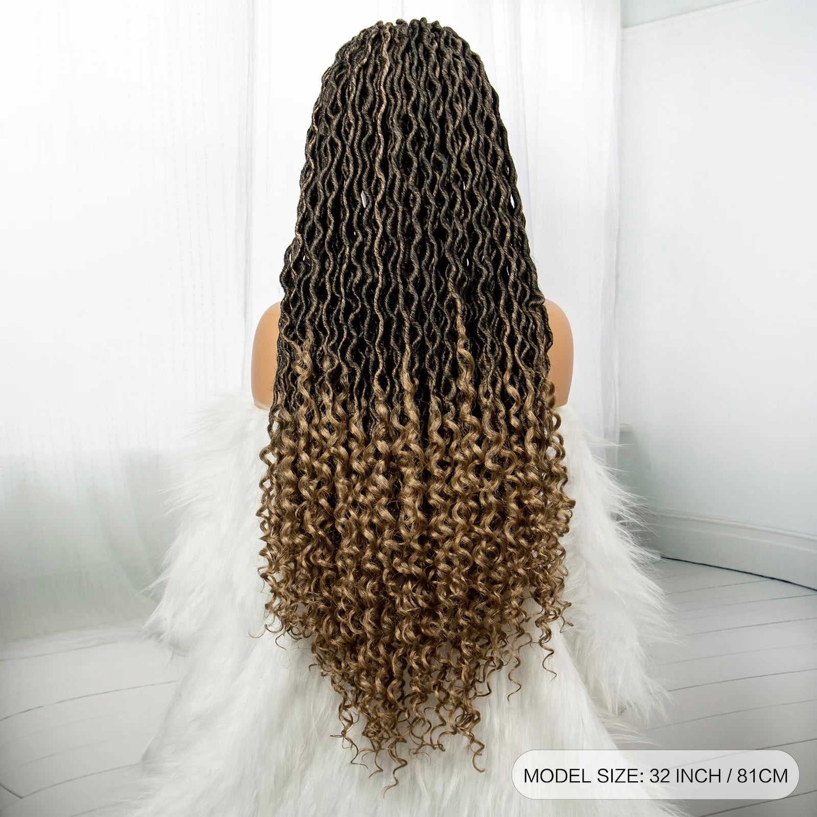 32 Inch Goddess Locs Lace Front Wig | Curly Ends | Faux Locs | Synthetic Hair | With Baby Hair