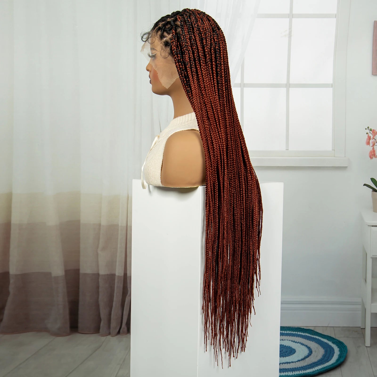 32" Ginger Twist Braids Wig | Full Lace Frontal | Baby Hair Luxegan