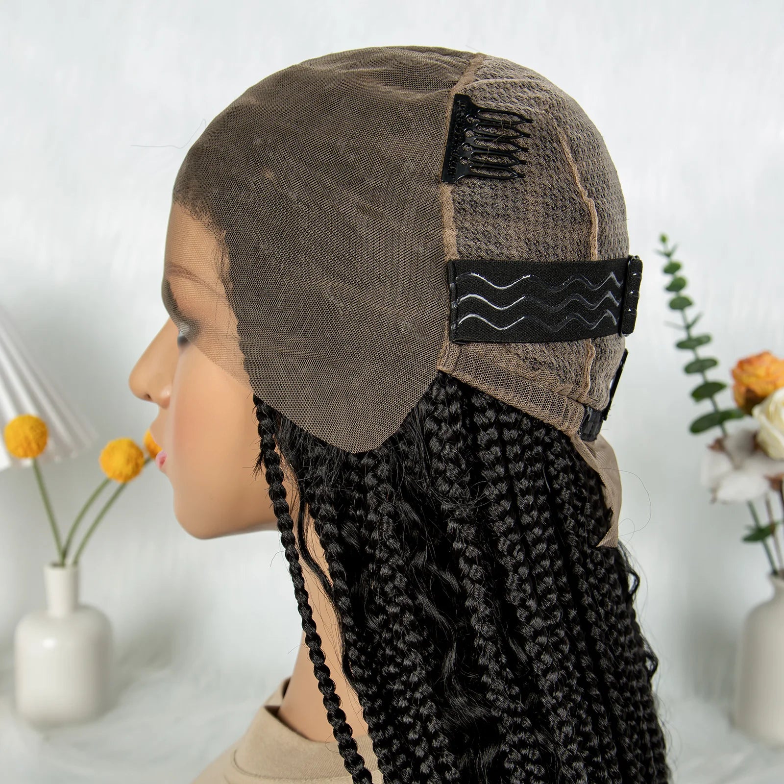 HD Transparent Boho Box Braids Wig | Full Lace | Knotless | Black Women & Girls Luxegan