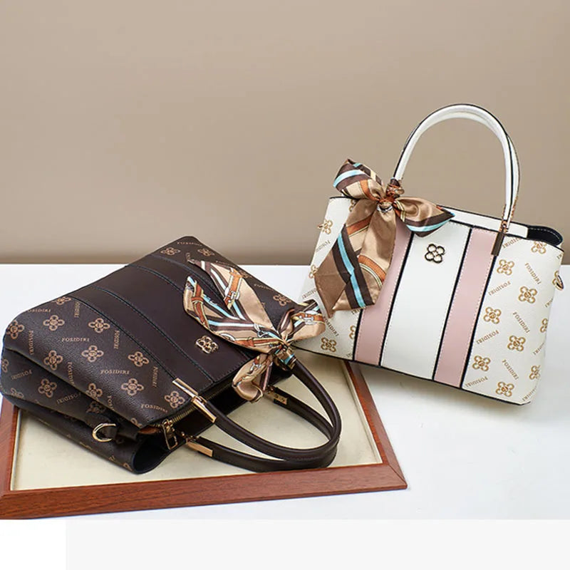Hard PU Patterned Bucket Handbag | Large Capacity Crossbody Messenger Bag Luxegan