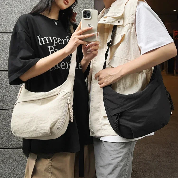 Soft Cloth Hobo Crossbody | Trendy Large Capacity Student Bag Luxegan