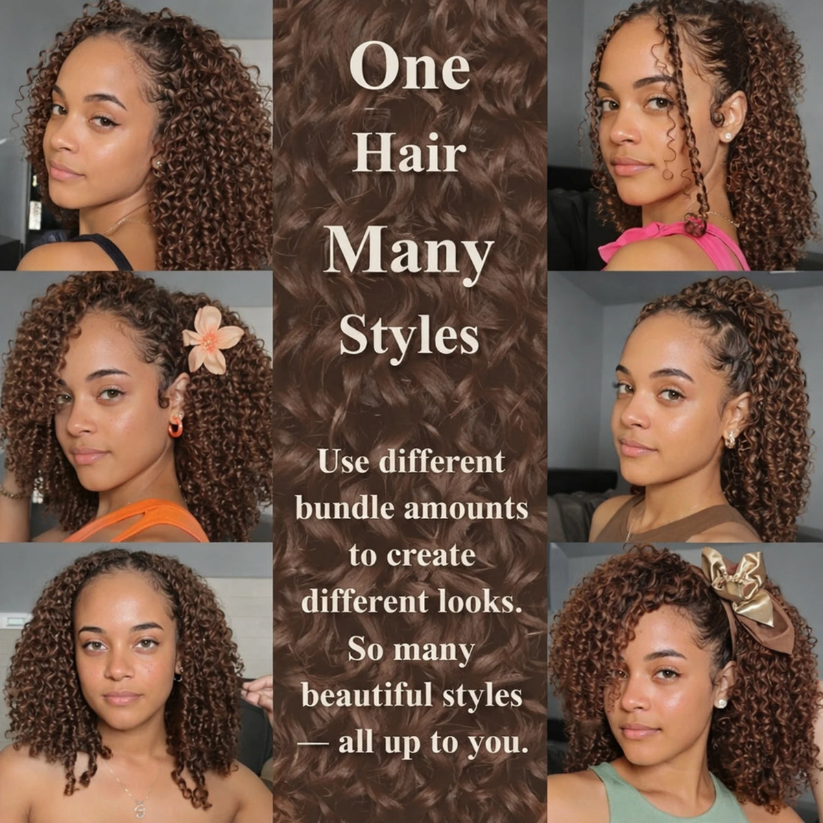Brown Burmese Water Wave Braiding Hair | Sophisticated Knotless Pre-Separated Deep Curly Extensions | Elegant "100% Raw Virgin" Silhouette | "Dignified" Invisible Feather Crochet Human Hair for Radiant Versatile Styling Luxegan