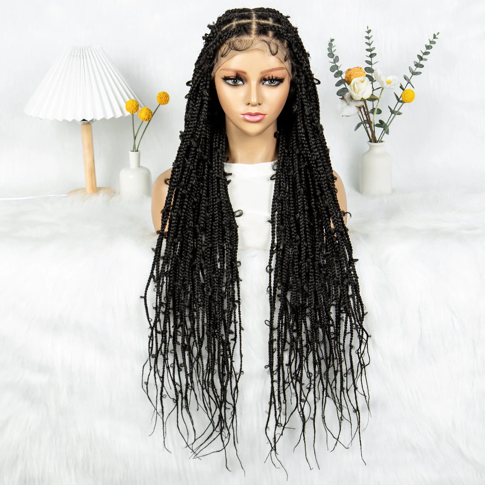 KIMA 34" Long Goddess Knotless Butterfly Braids Wig | Full Lace Luxegan