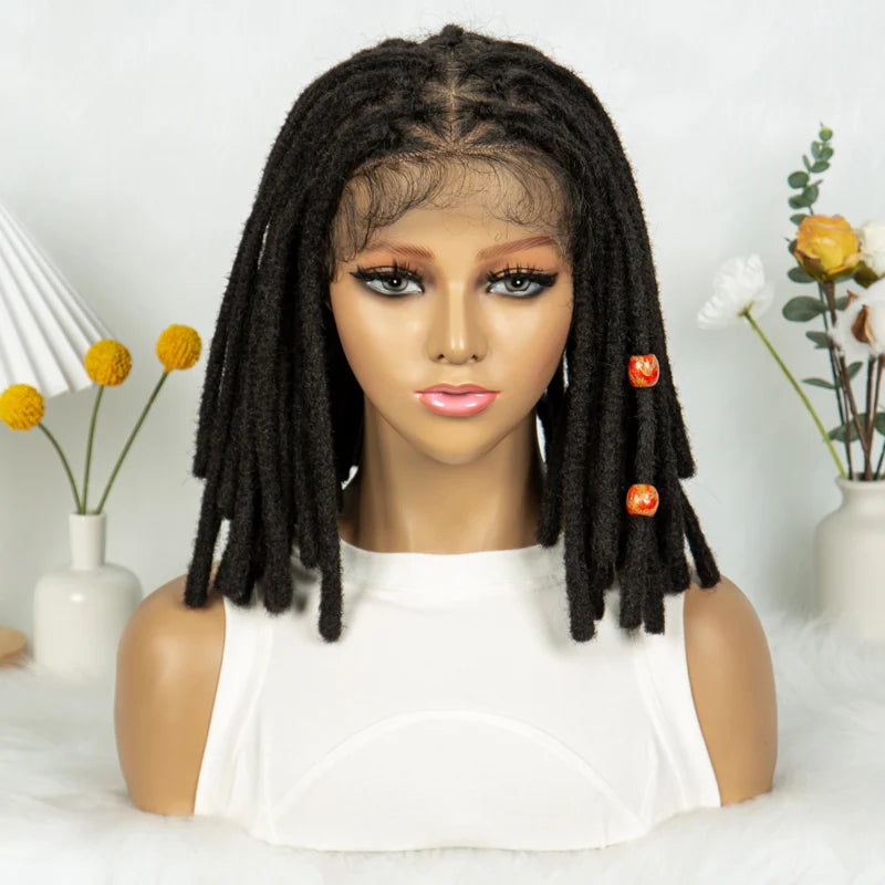 Short Locs Cornrow Braids Wig | Full Lace | Baby Hair | African Inspired Luxegan