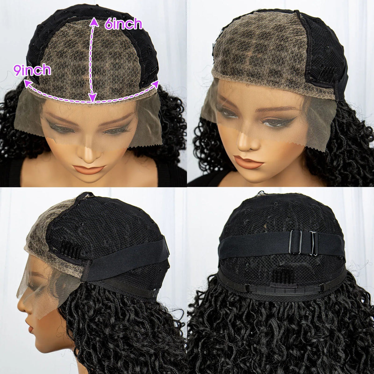 Faux Locs Braided Wigs Synthetic Dreadlock Braided Wigs With Curly Ends 26inch Lace Front Knotless Box Braids Wig with Baby Hair Luxegan