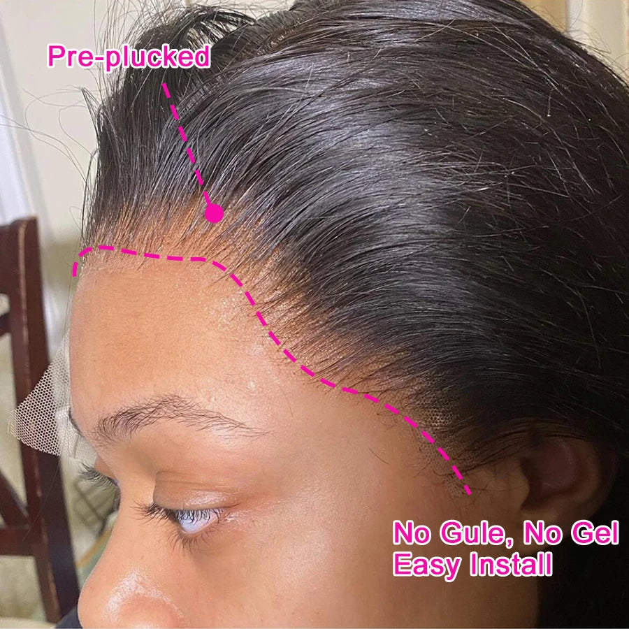 Wear & Go HD Transparent Lace Wig | 13x4 Lace Front & 5x5 Lace Closure | Glueless Straight Remy Human Hair Luxegan