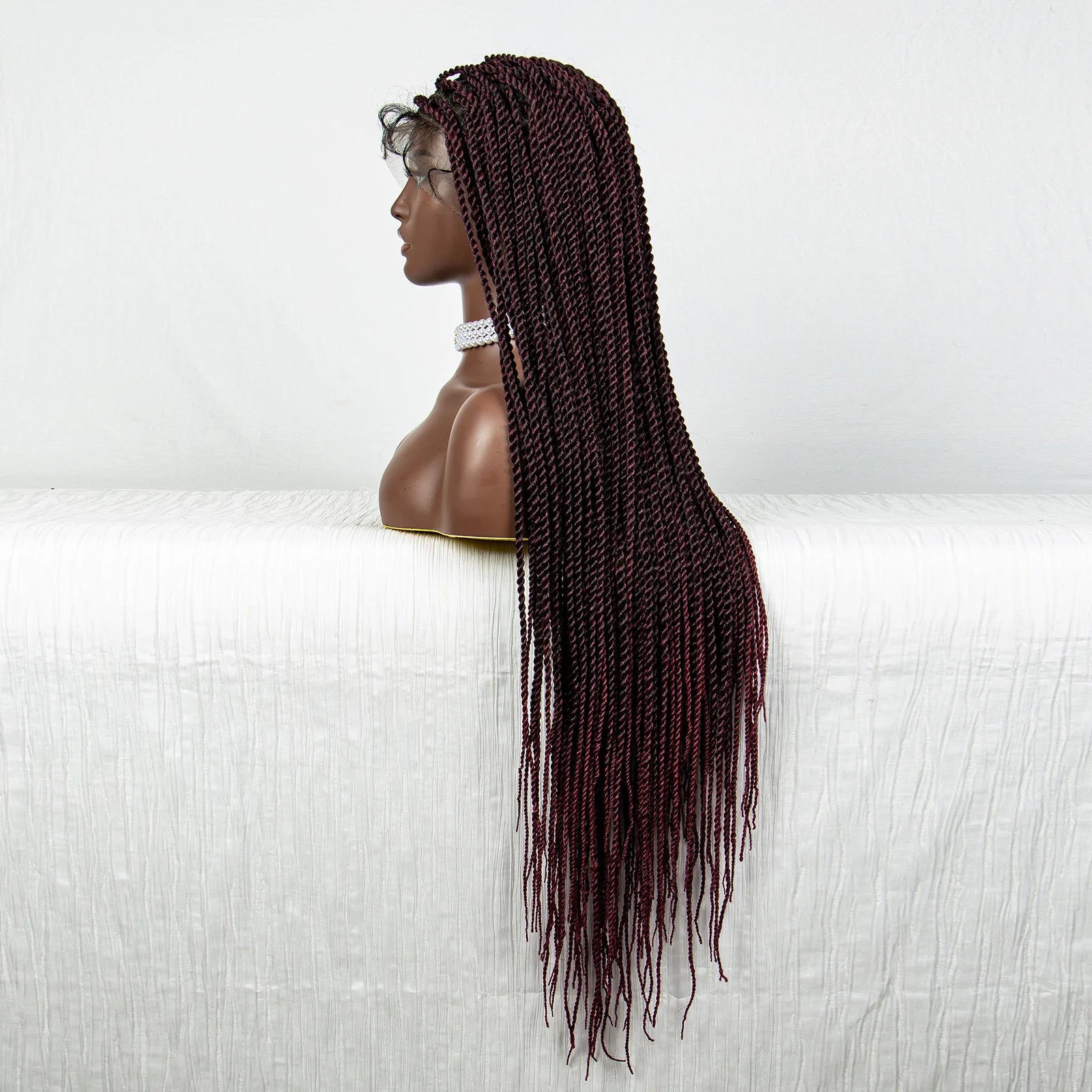 40" 360° HD Full Lace Knotless Twist Braids Wig | Blended Long Box Braids Luxegan
