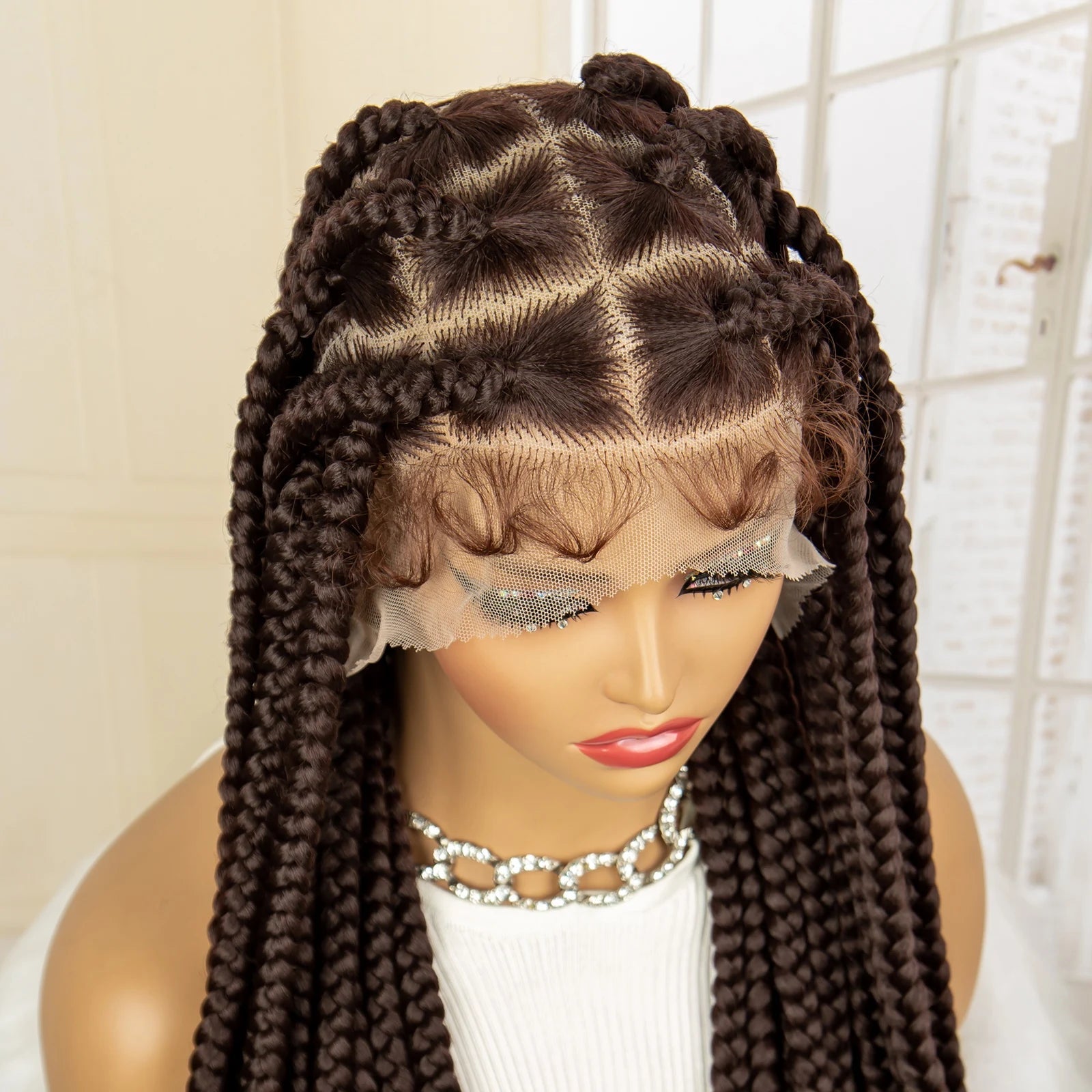 Jumbo Cornrow & Knotless Box Braids Wig | Full Lace | Baby Hair | Black Women Luxegan