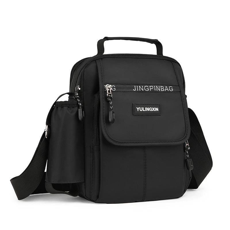 Men’s Sporty Square Shoulder Bag | Sophisticated Durable Nylon Crossbody | Elegant College-Style Multi-Functional Handbag | Luxury Soft-Sided Casual Tote for Versatile Daily Use Luxegan