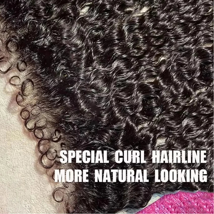 Deep Curly HD Lace Frontal & Closure | 13x6 / 6x6 Brazilian Human Hair with Curly Baby Edges Luxegan