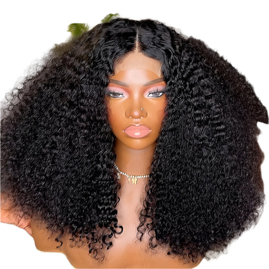 Double Drawn Kinky Curly HD Lace Frontal Wig | High Density Human Hair Luxegan