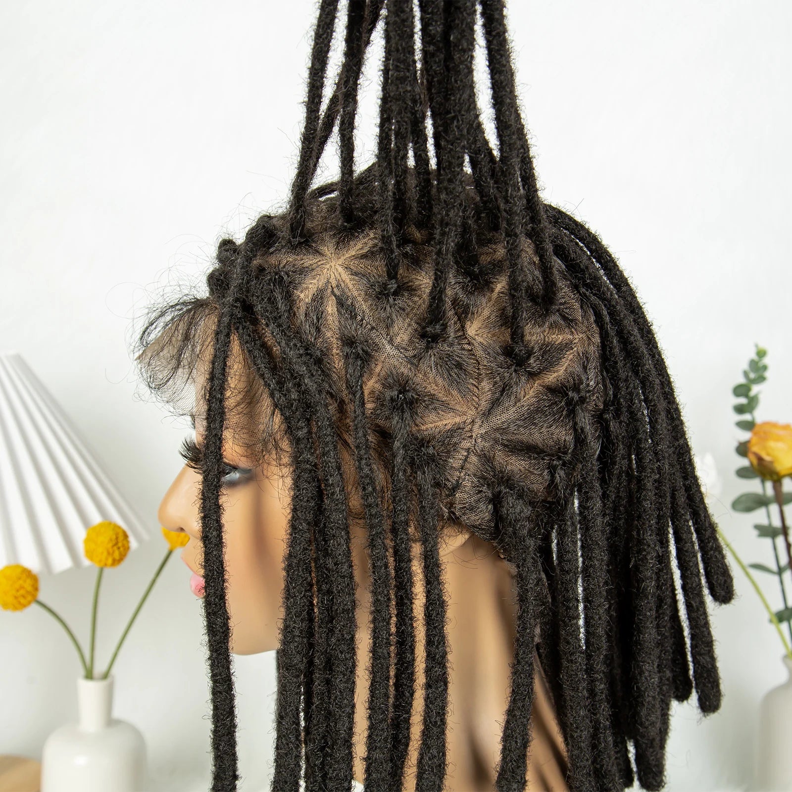 Short Locs Cornrow Braids Wig | Full Lace | Baby Hair | African Inspired Luxegan