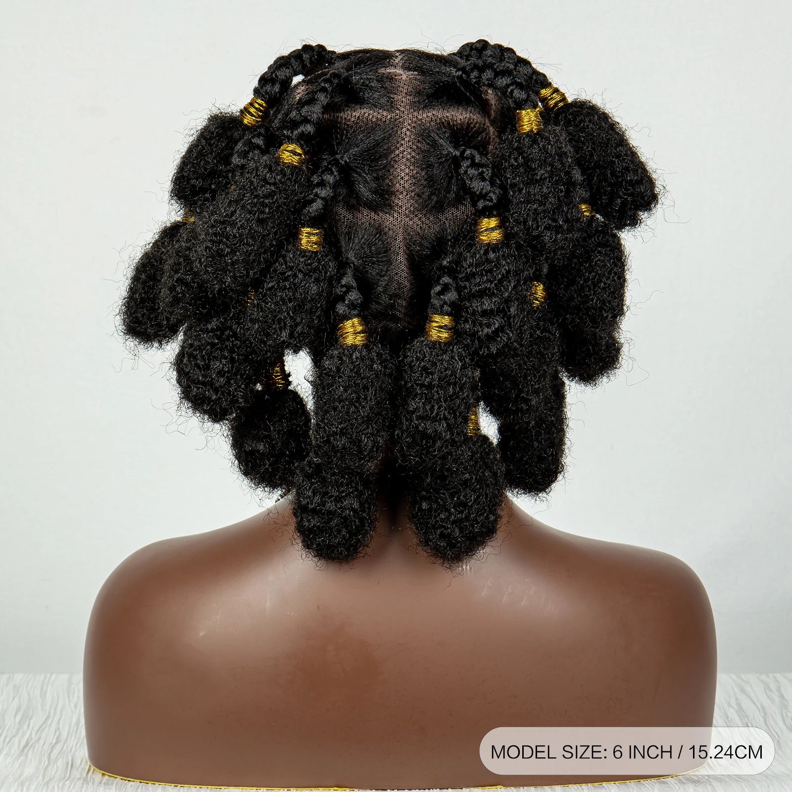 Handmade Bantu Knots Braided Wig | Short Knotless Braids | Full Lace Wig with Baby Hair | Synthetic Braiding Wig for Black Women