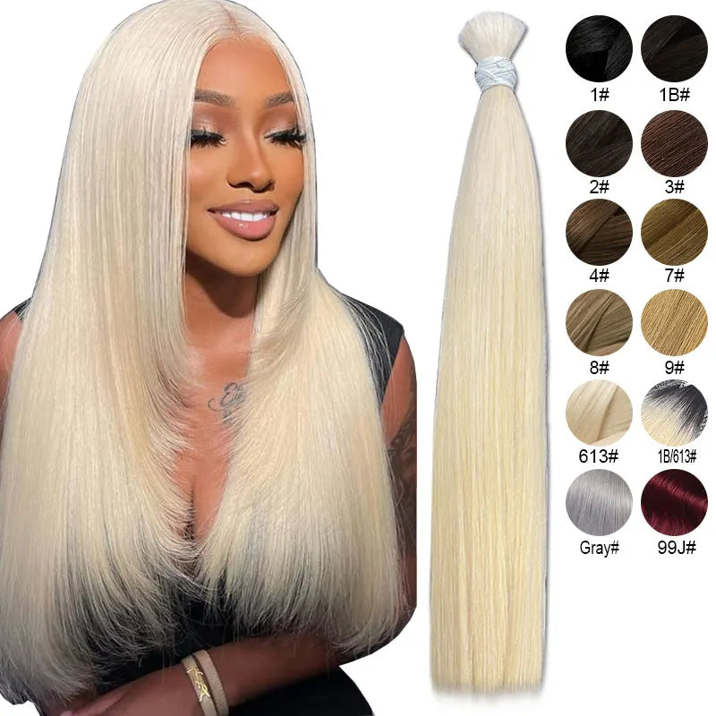 613 Human Hair Bulk | No Weft | Brazilian Remy Hair | Honey Blonde | For Braiding & Extensions