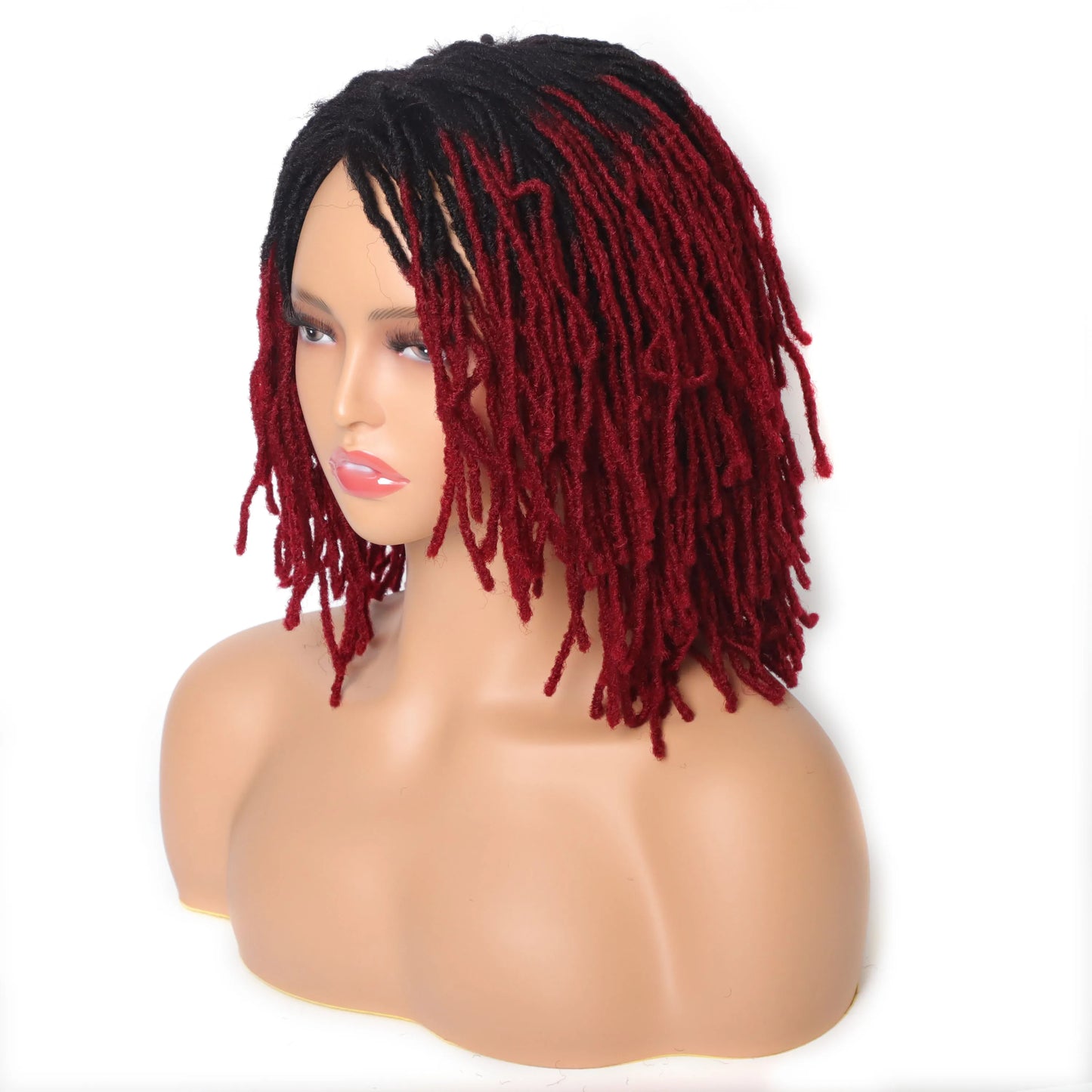 10" Braided Bob Wig | Afro Dreadlock Wig | Curly Ends | Synthetic Crochet Wig | Cosplay
