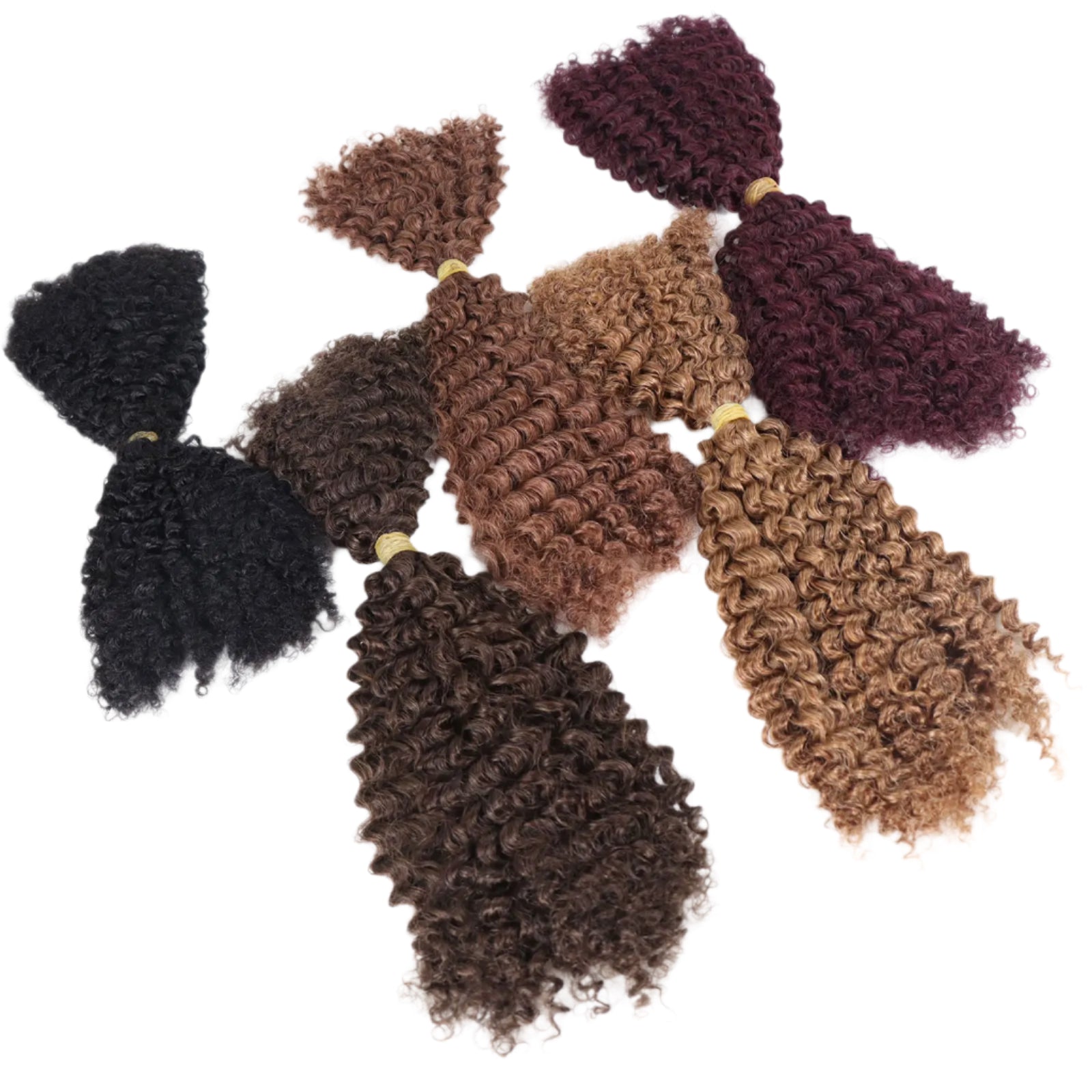 Ombre Honey Blonde Kinky Curly Human Hair Extensions | 50g Peruvian Crochet Bulk Hair (No Weft, Double Drawn) Luxegan