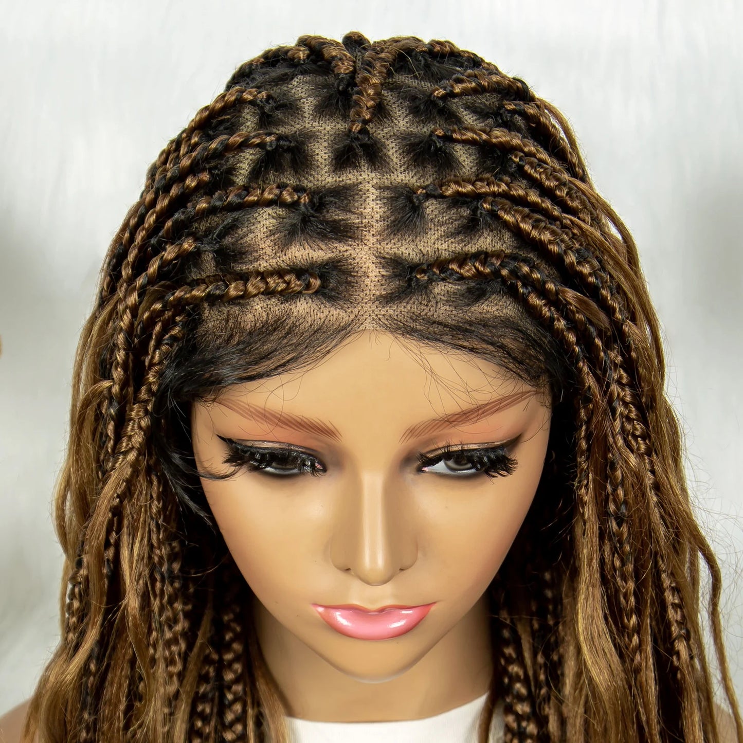 KIMA Twisted Boho Braided Wigs Curly Dreadlocks Full Lace Knotless Synthetic Box Braids Wig  Curly Wigs for Black Women