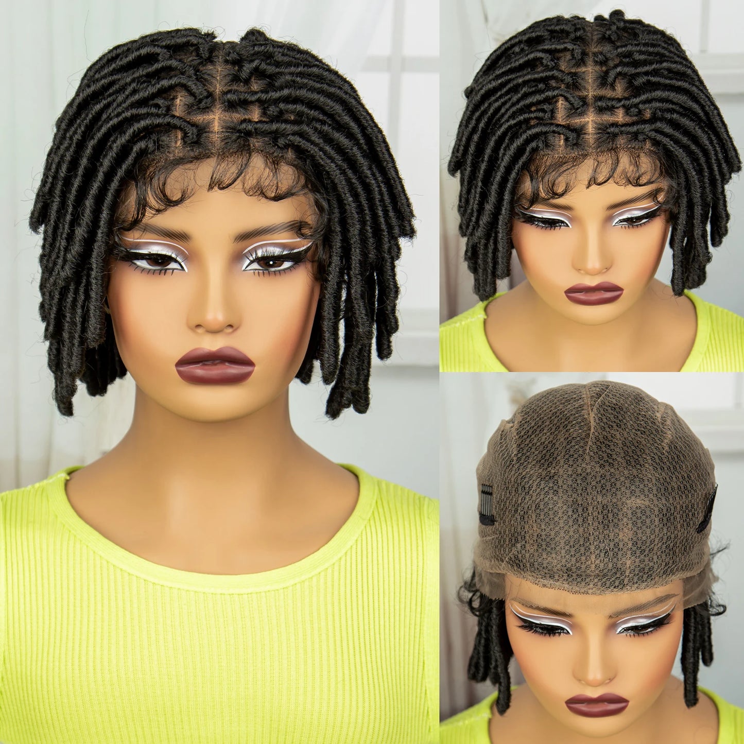 Short Square Knotless Dreadlock Braids Wig | Full Lace | Natural Locs | Black Women Luxegan