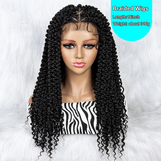 KIMA 18" Curly Tip Braided Wig | Full Lace with Baby Hair Luxegan