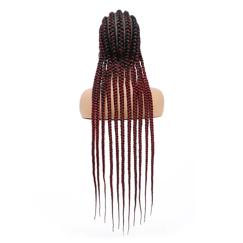 36" Blonde Goddess Braids Wig | Jumbo Plaits | Full Lace Front | Knotless | Handmade Luxegan