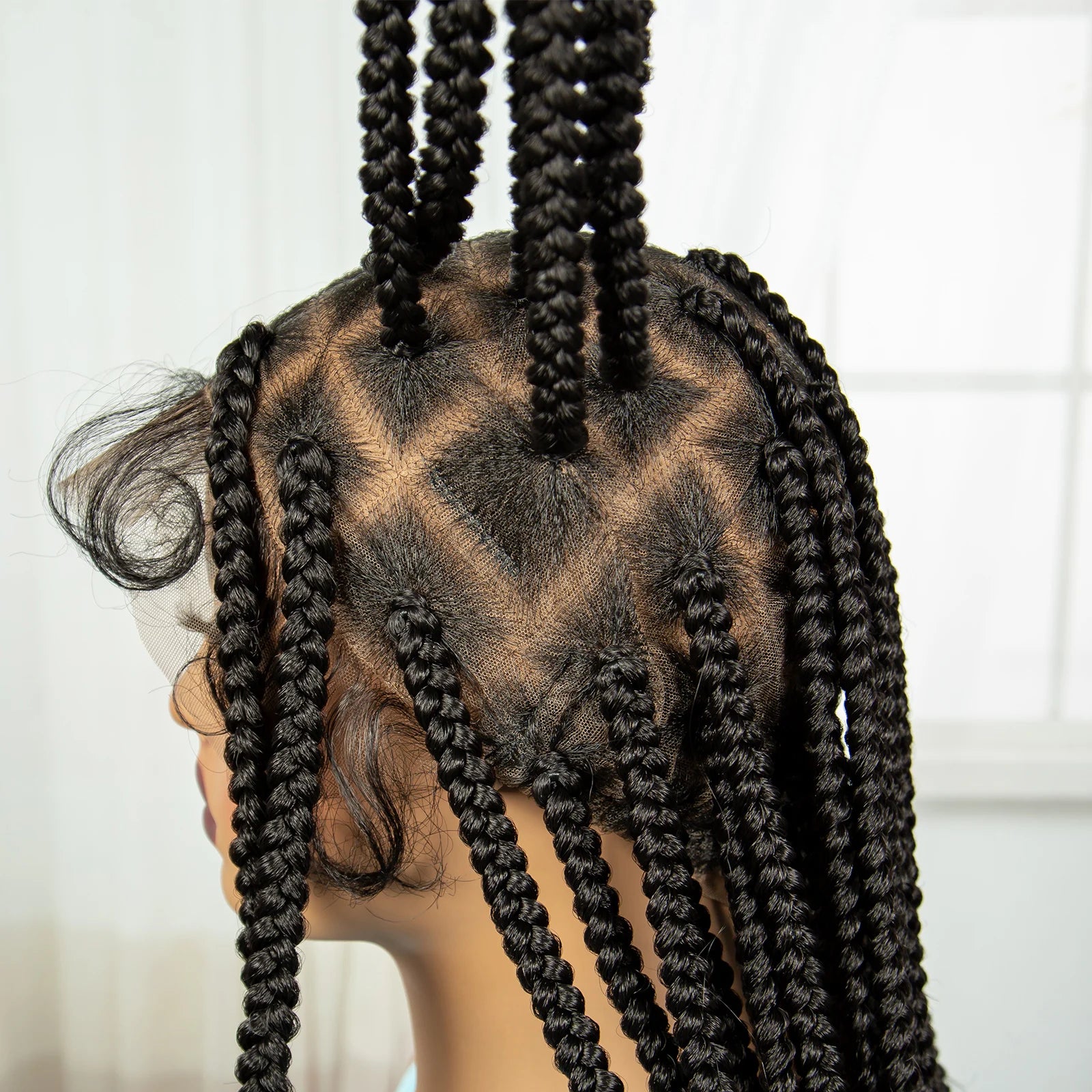 36" Knotless Box Braids Wig | Full Lace | Baby Hair | Natural Look Luxegan