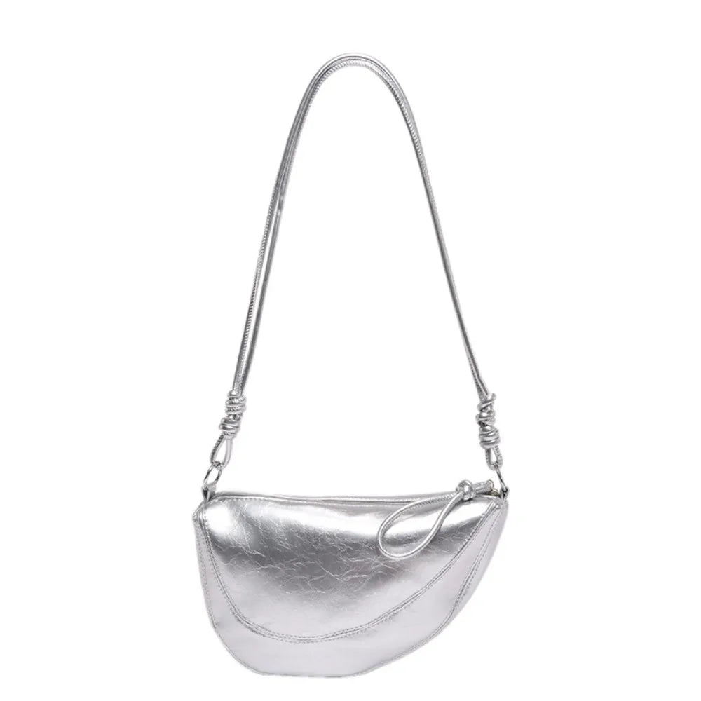 Retro PU Leather Saddle Bag | Solid Color Crossbody Purse Luxegan