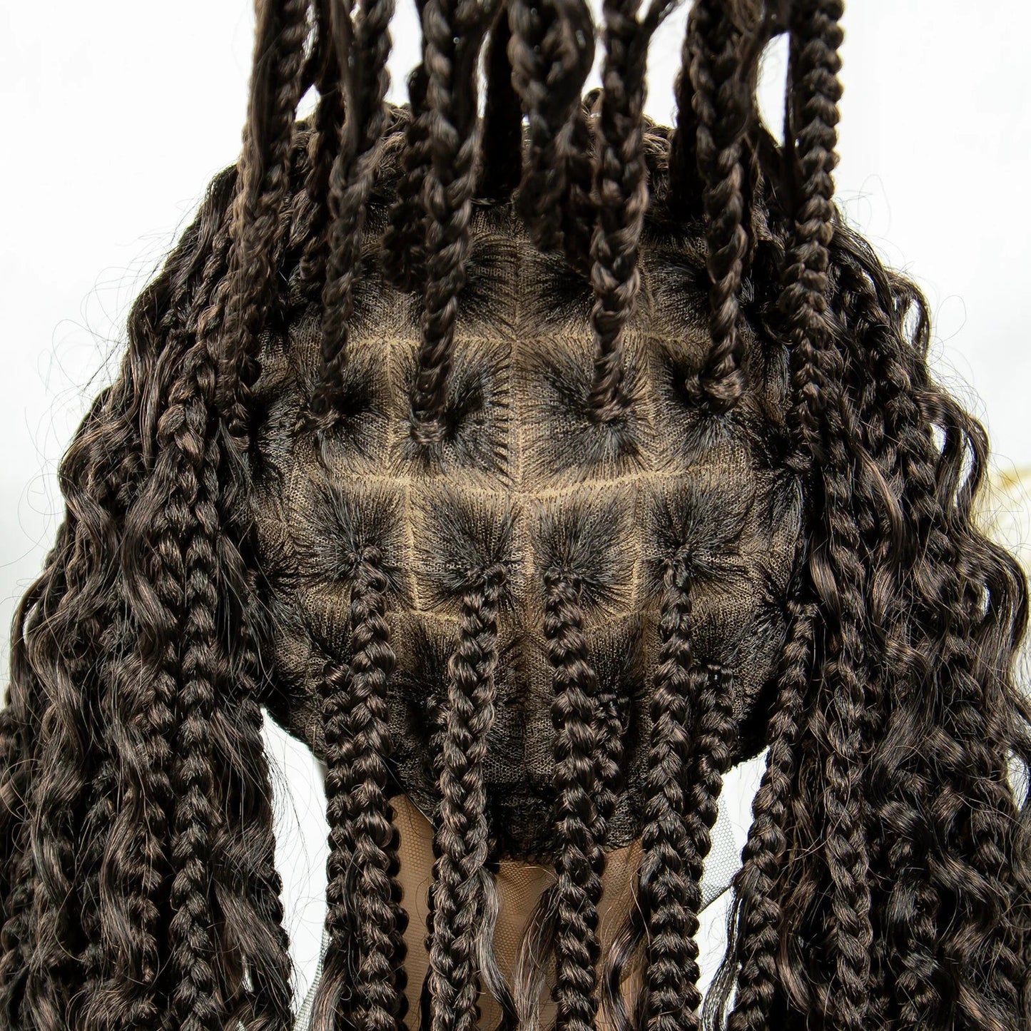 32" Natural Boho Knotless Braids Wig | HD Lace Front | Baby Hair | Synthetic Luxegan