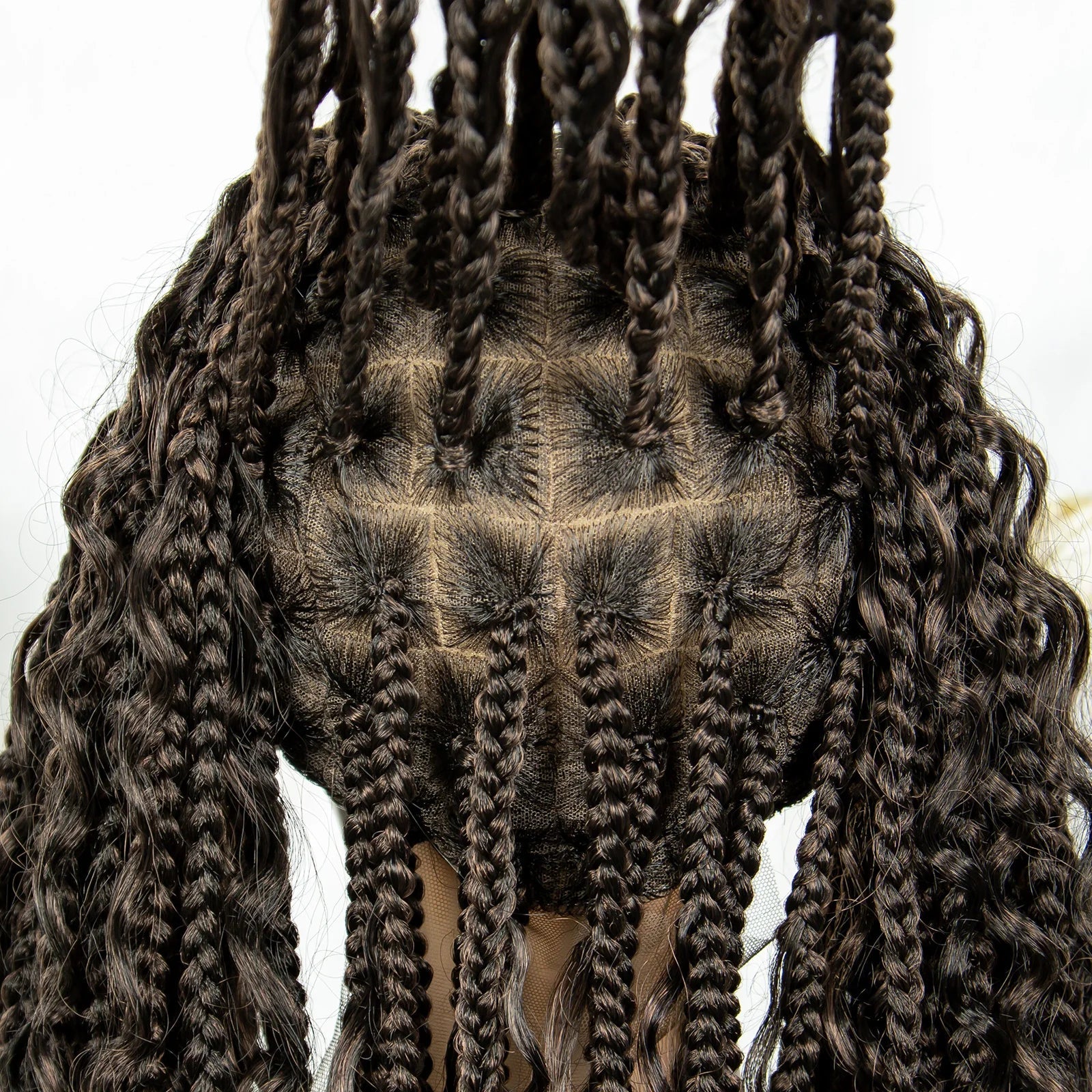 32" Natural Boho Knotless Braids Wig | HD Lace Front | Baby Hair | Synthetic Luxegan