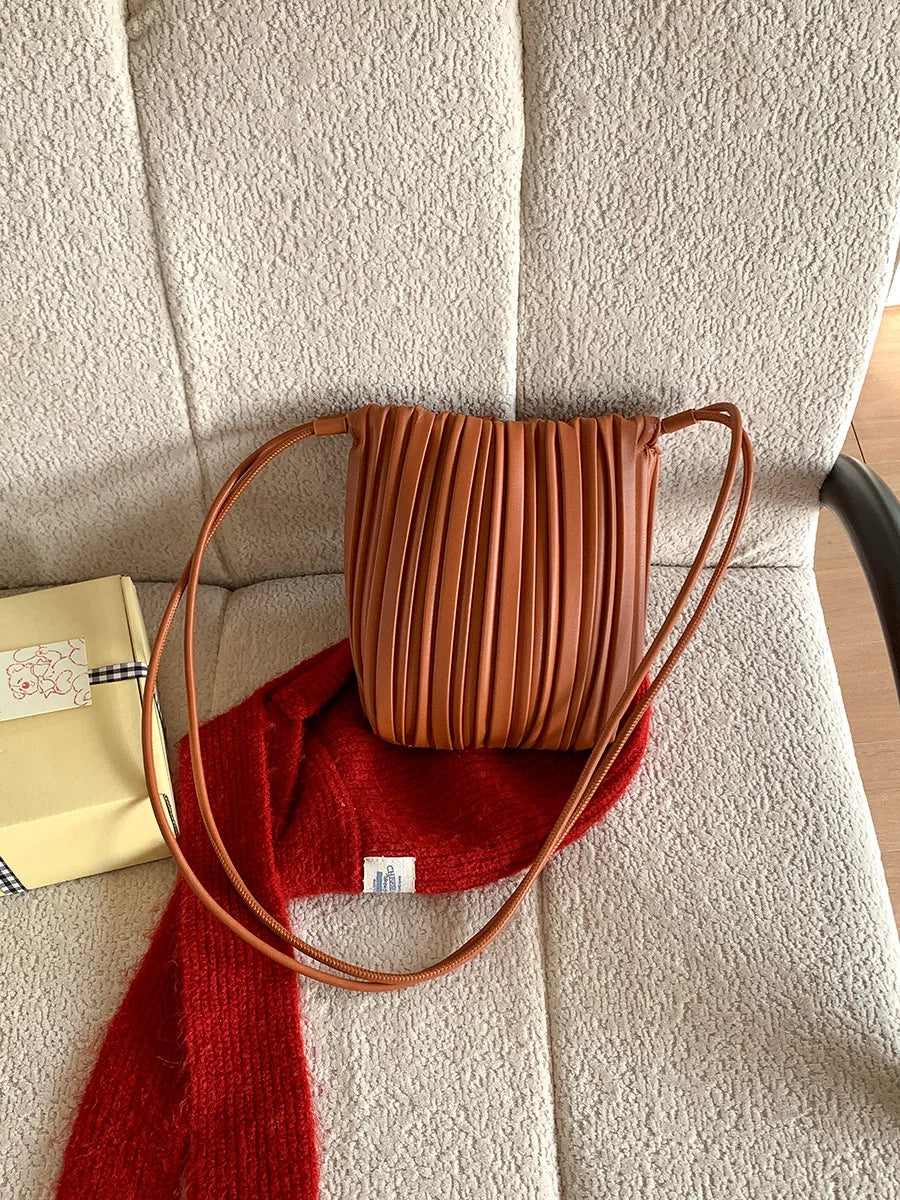 Luxury Women's Crossbody Bag | Pleated Mini Bag & Candy Color Handbag Luxegan