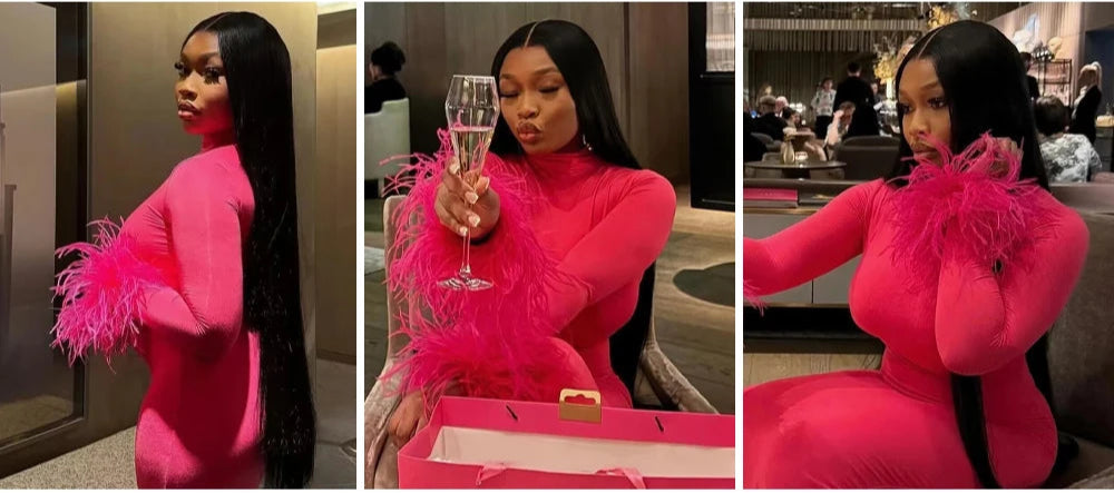 46-50 Inch 13x6/13x4 HD Transparent Lace Frontal Wig - 200% Density Bone Straight Brazilian Remy Hair Luxegan