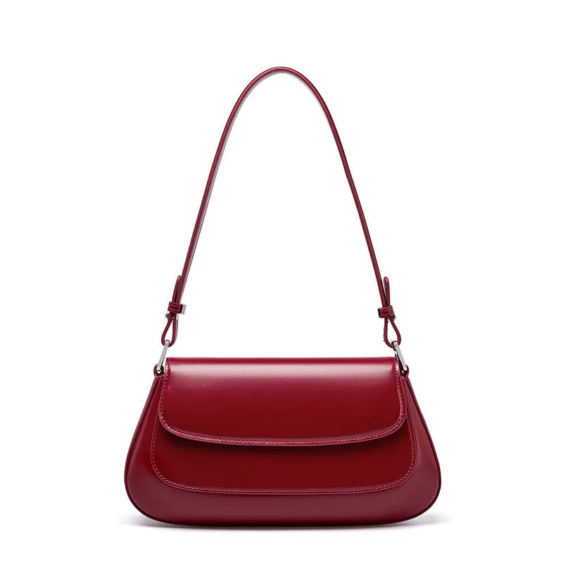 100% Genuine Leather Women's Shoulder Bag | Korean Style Ladies Luxury Cow Leather Crossbody & Armpit Handbag for Street Shopping Luxegan