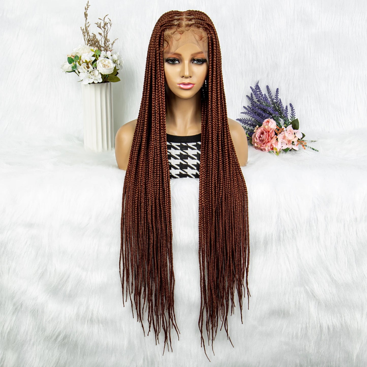 36" Twisted Box Braids Wig | Full Lace with Natural Hairline Luxegan