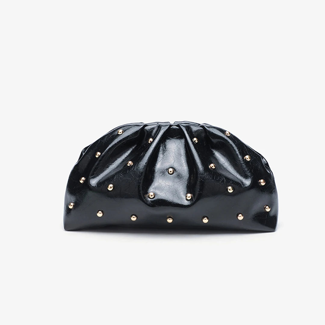 New Women's Zipper Handbag | Fashion Simple Multifunctional Clasp Bag | Mushroom Nail Large Capacity Folded Cloud Dinner Bag Luxegan