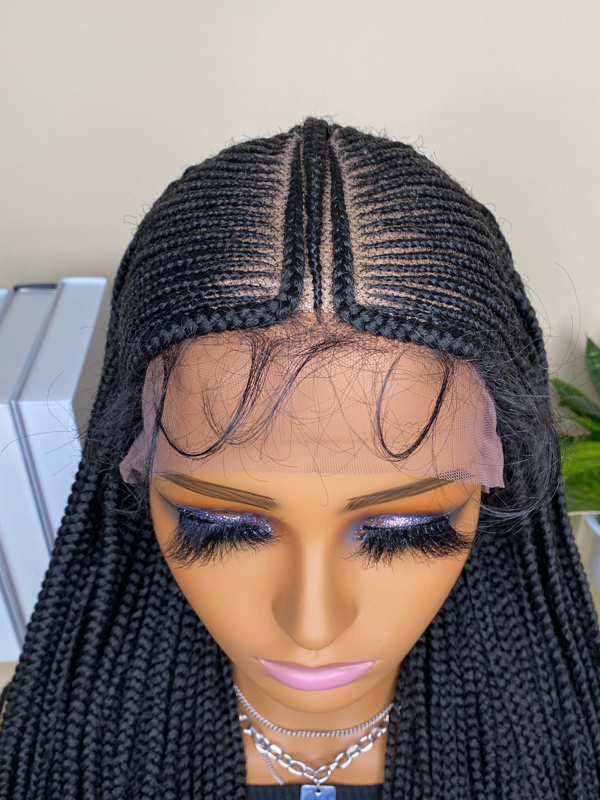 30" Braided Wig | Cornrows & Half Box Braids | 13x4 Lace Front | Baby Hair | Black Women