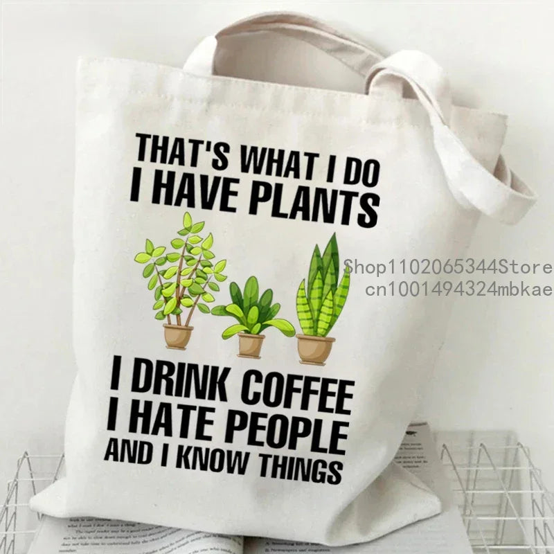 Soft Canvas Floral Cartoon Tote | Unisex Garden Print Shoulder Bag Luxegan