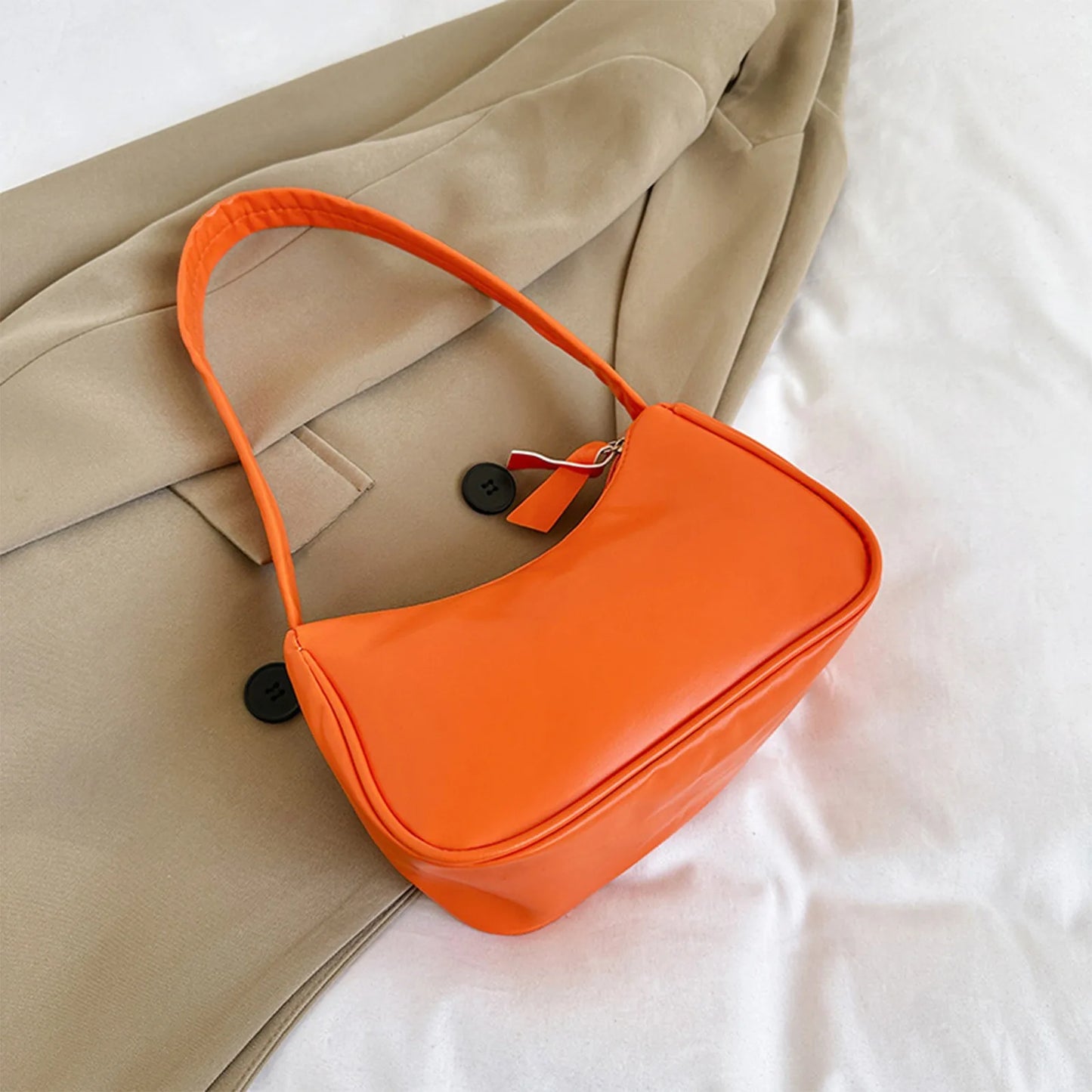 Retro Women's Solid Color Zipper Phone Bag | Hand Bag, Shoulder Bag & Armpit Bag (Mochilas Para Mujer, Mochila Y2k) Luxegan