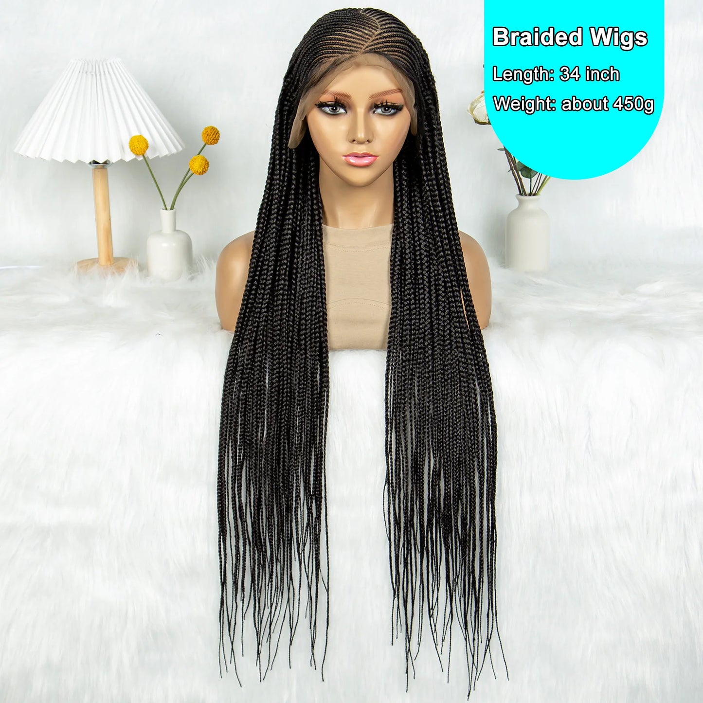 Fulani Cornrow Box Braids Wig | Full Lace Front | Baby Hair | KIMA Synthetic Luxegan
