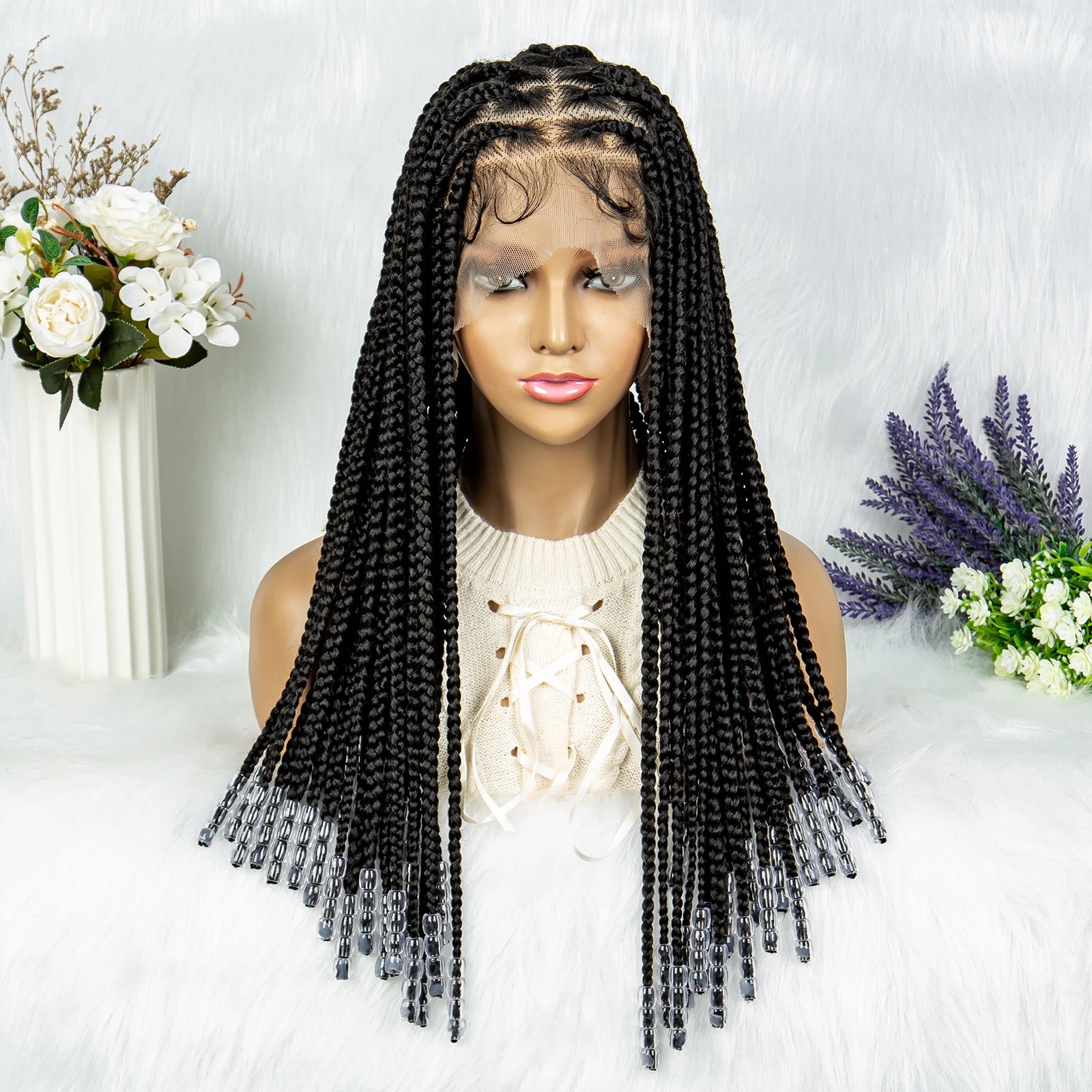 Full Lace Knotless Box Braids Wig | Pre-Plucked Baby Hair | Goddess Braids Luxegan