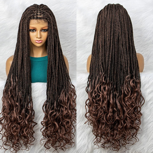 Bohemian Box Braids with Curly Ends | Pre-looped Crochet Hair Luxegan