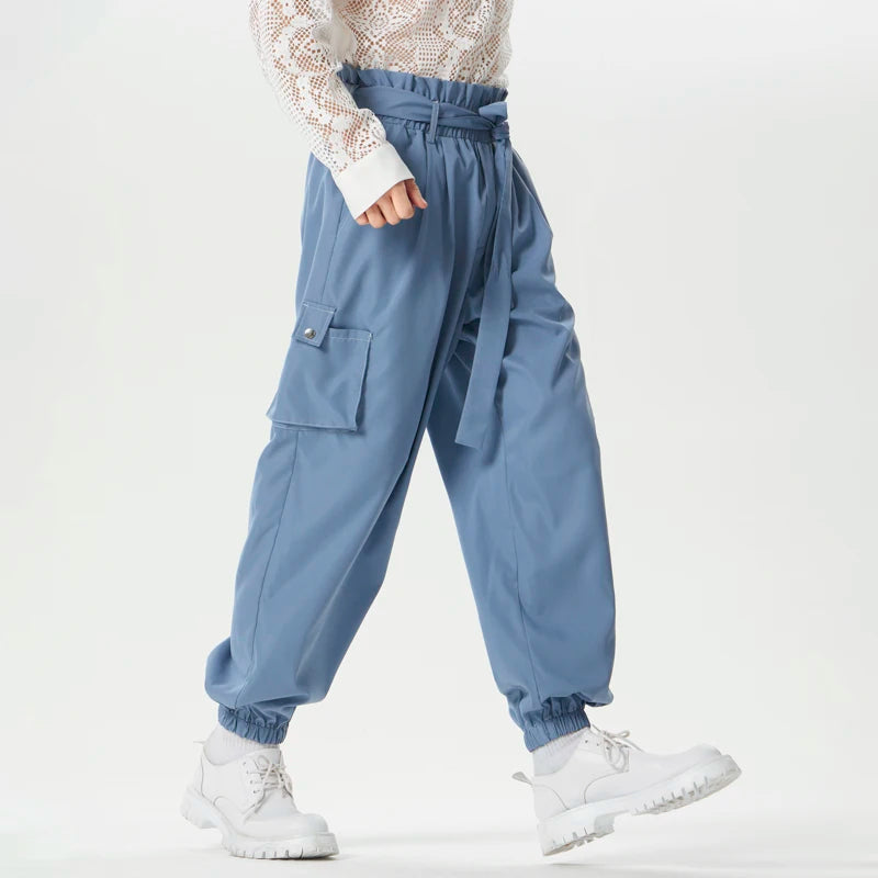 Solid Cargo Jogger Trousers | Sophisticated Mid-Waist Loose Silhouette | Elegant "Full-Length" Streetwear with Belt | "Dignified" Elastic Waist Pantalon for Radiant Versatile Styling Luxegan