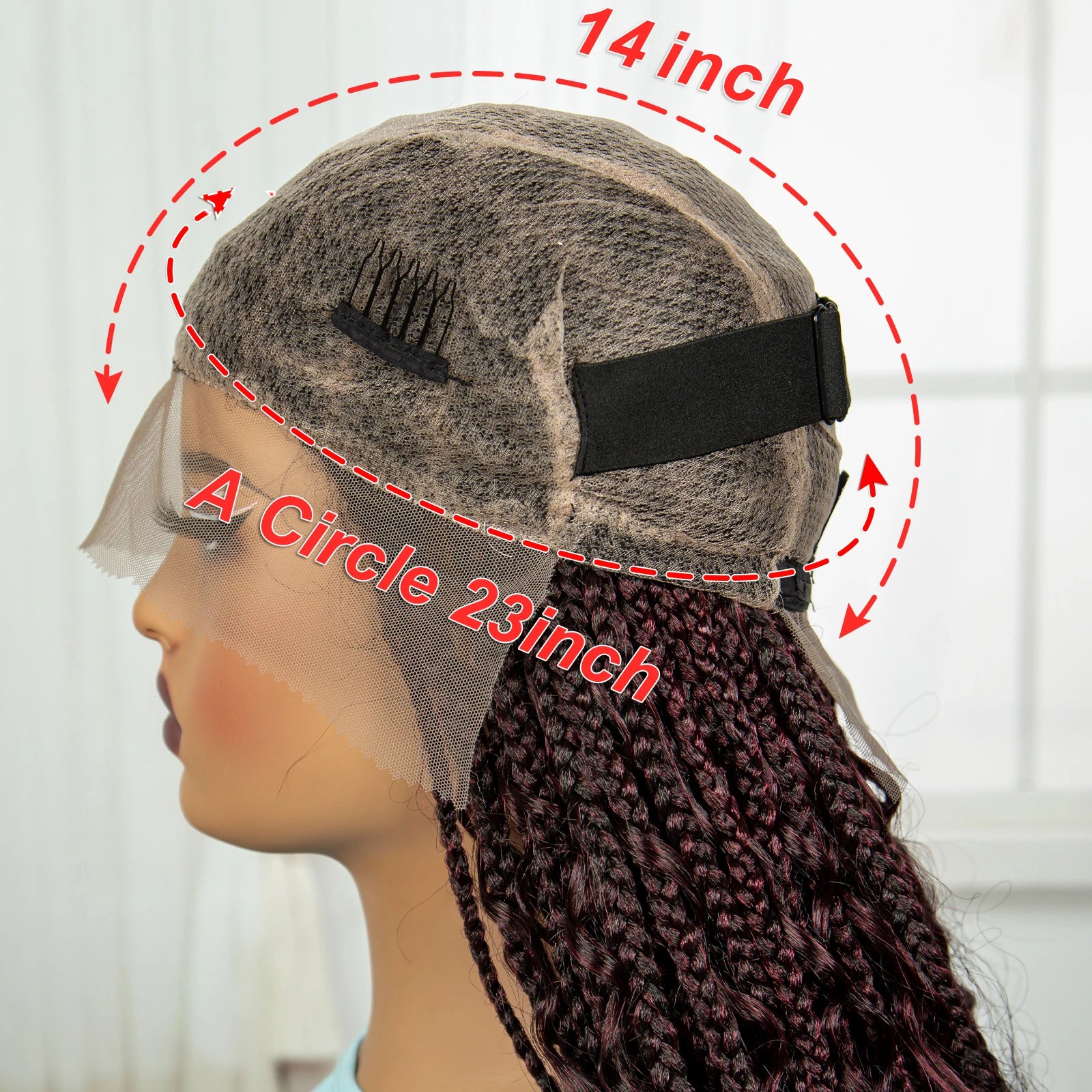 Ombre Knotless Braids Wig | Curly Ends | Full Lace | Baby Hair | Handmade Luxegan