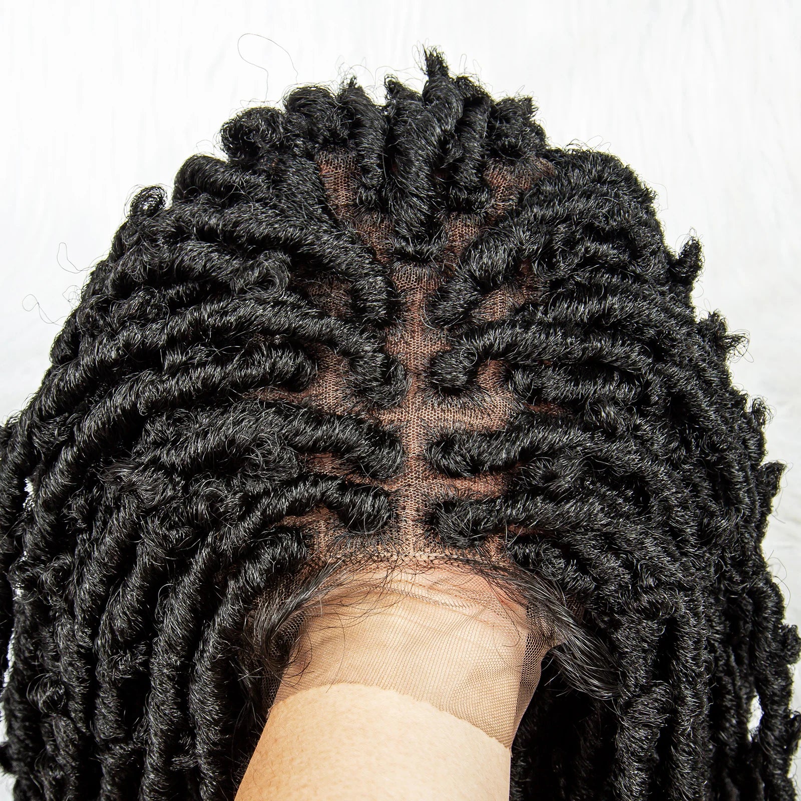 16" Short Knotless Butterfly Locs Wig | Synthetic Lace Front Luxegan