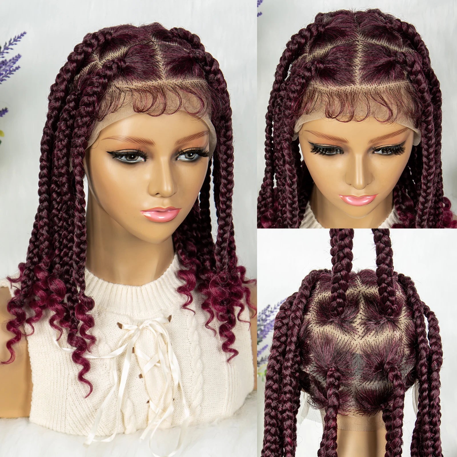 KIMA 14" Square Box Braided HD Full Lace Wig with Baby Hair Luxegan