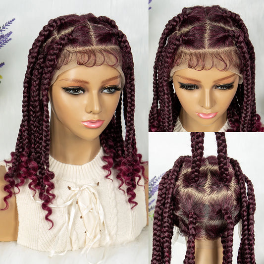 KIMA 14" Square Box Braided HD Full Lace Wig with Baby Hair Luxegan