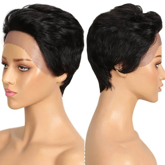 Pixie Cut Lace Front Wig | Short Straight Peruvian Human Hair for Black Women Luxegan