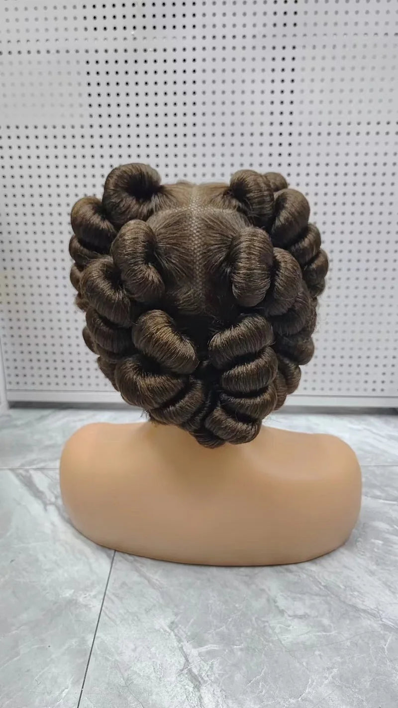 HD Full Lace Knotless Box Braids Wig | Handmade | Kanekalon Hair | Light Brown Lace | Black Women