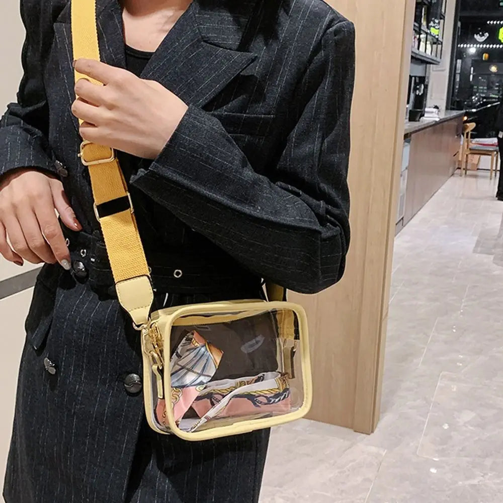 Fashion Transparent PVC Jelly Handbag | Solid Color Shoulder Messenger Crossbody Bag for Women & Girls (Ribbons Excluded) Luxegan