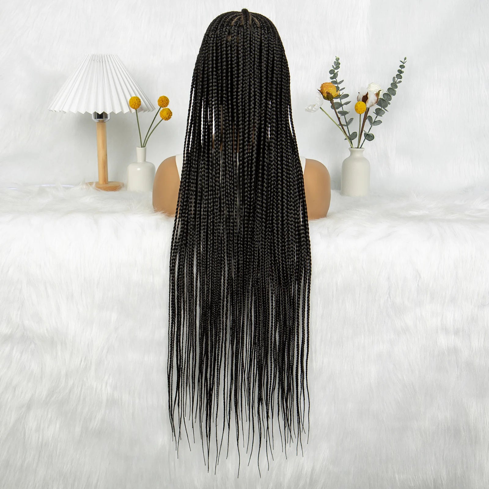 Long Black Twisted Dreadlocks Wig | Transparent Full Lace Front Luxegan